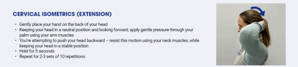 cervical isometrics- extension